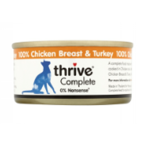  thrive 脆樂芙 鮮雞胸肉+鮮火雞胸肉貓罐頭 75g