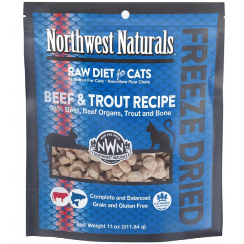 Northwest Naturals™ Freeze Dried 凍乾牛肉+鱒魚配方脫水貓糧 311g