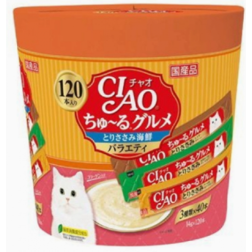 CIAO SC-213「超奴」雞肉海鮮綜合 3種味美食經濟裝 (14g/120本)