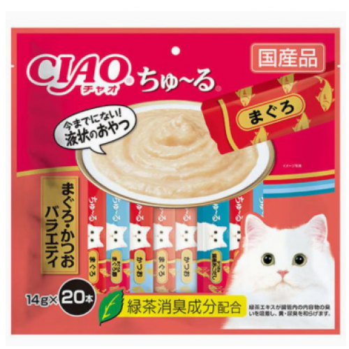 CIAO SC-267 超奴 – 日本肉泥醬餐包(吞拿魚+鰹魚味) 14g x 20