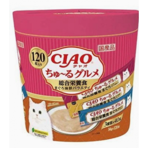CIAO SC-215「超奴」吞拿魚海鮮綜合 3種味 **綜合營養** (14g /120本)