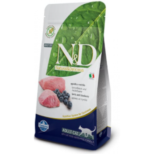 Farmina N&D 無穀物成貓乾糧 - 羊肉藍莓配方 1.5kg