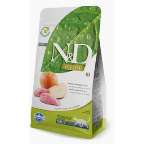 Farmina N&D 無穀物成貓乾糧 - 野豬蘋果配方 1.5kg