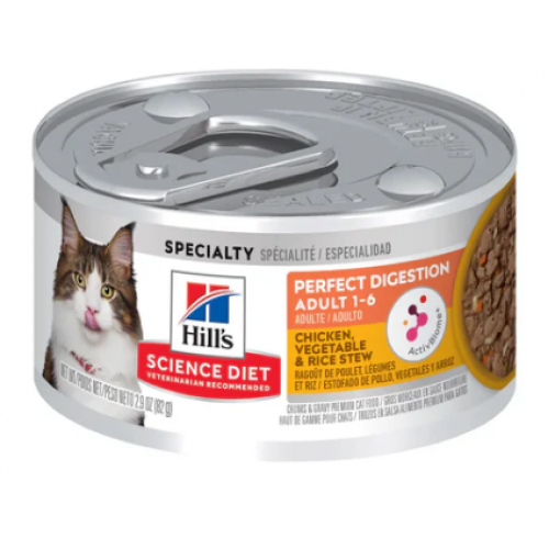 Hill's Science Diet - 成貓 完美消化 燉雞肉蔬菜及米主食罐 2.9oz / 24罐` (605837)