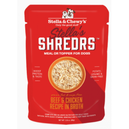 Stella & Chewy's 狗狗濕糧系列 - 肉絲滋味包系列 (草飼牛+放養雞配方) 2.8 oz